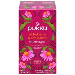 Pukka Organic Herbal Tea Elderberry & Echinacea Fruit Tea, 20 Tea Bags