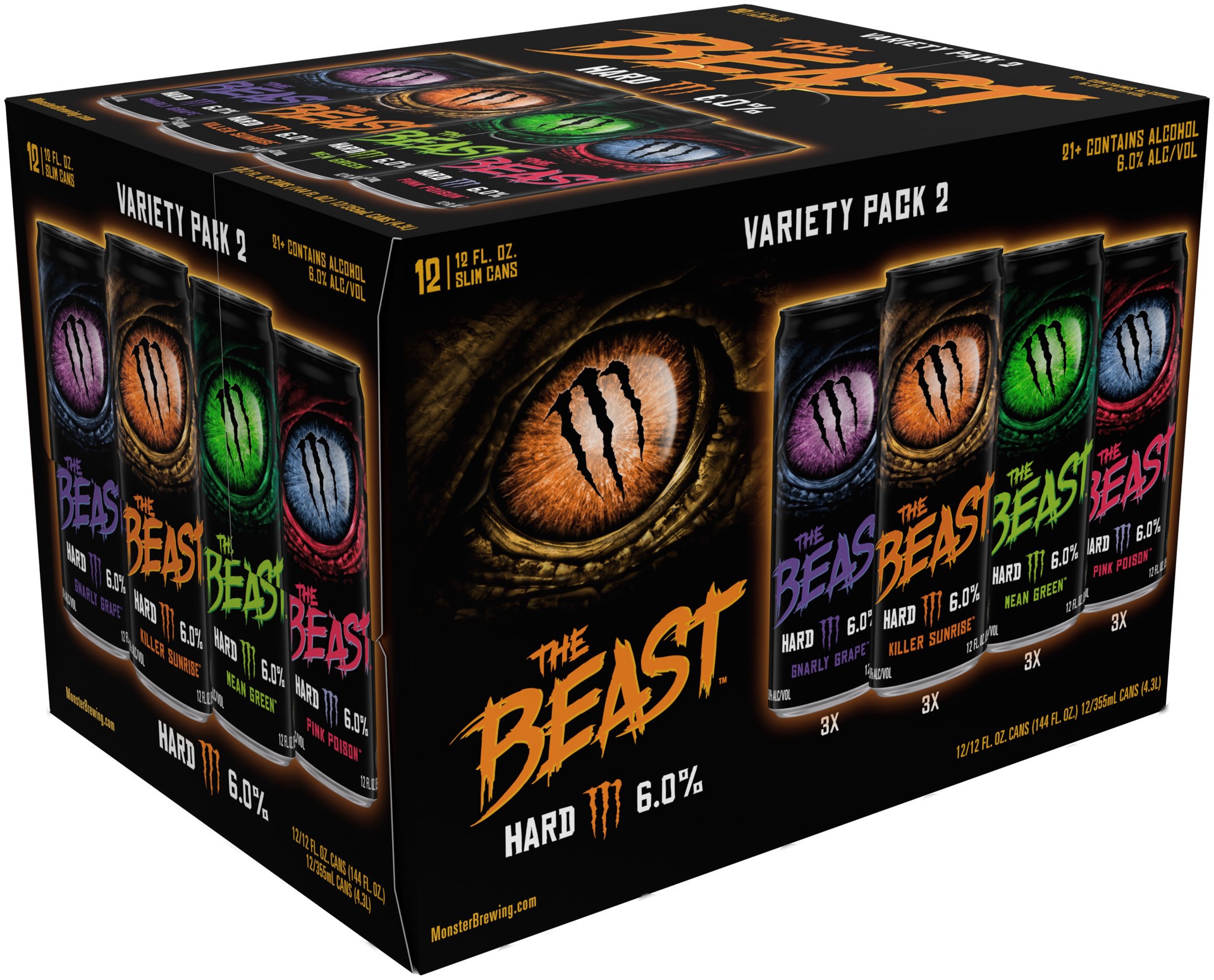 slide 4 of 4, The Beast Variety Pack #2 12 Pack 12 fl oz Can, 2 x 12 ct, 12 fl oz