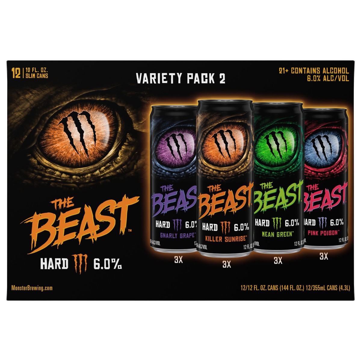slide 1 of 4, The Beast Variety Pack #2 12 Pack 12 fl oz Can, 2 x 12 ct, 12 fl oz