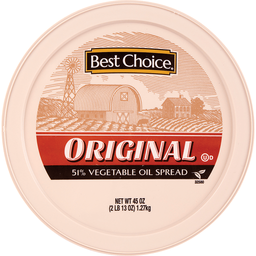 slide 1 of 1, Best Choice Vegetable Spread Tub, 45 oz