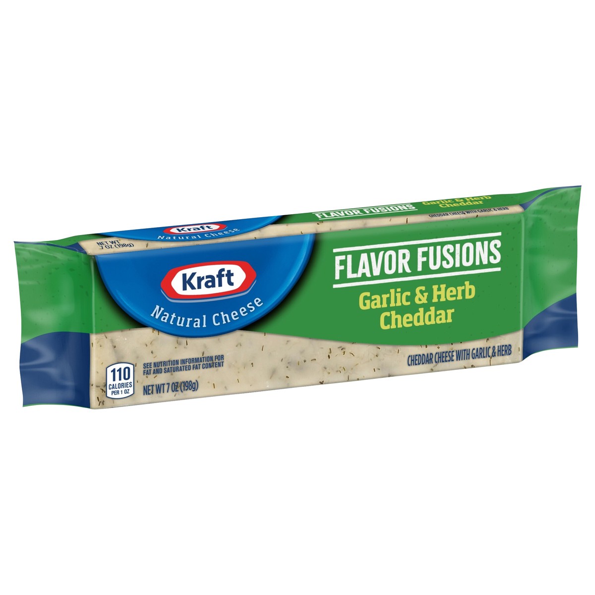 slide 12 of 13, Kraft Flavor Fusions Garlic & Herb Cheddar Cheese, 7 oz