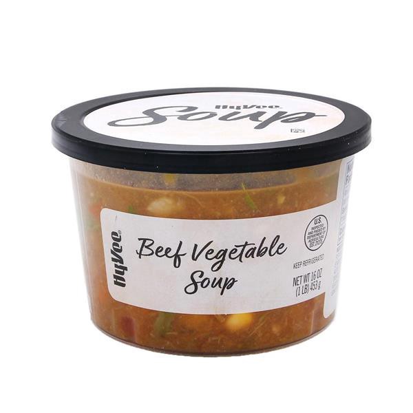 slide 1 of 1, Hy-vee Beef Vegetable Soup, 16 oz