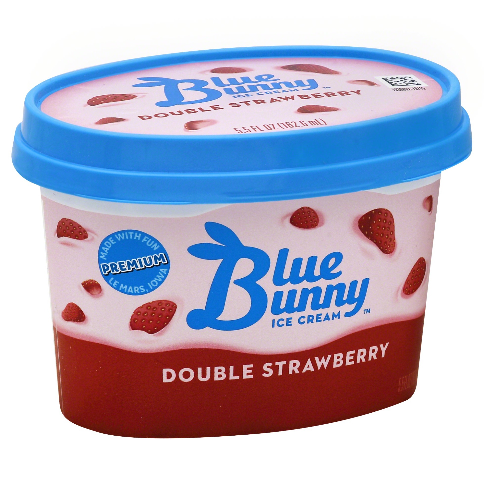 slide 1 of 8, Blue Bunny Ice Cream - Double Strawberry, 5.5 fl oz