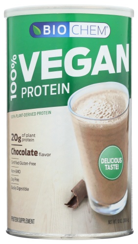 slide 1 of 1, Biochem Protein Chocolate Vegan, 13 oz