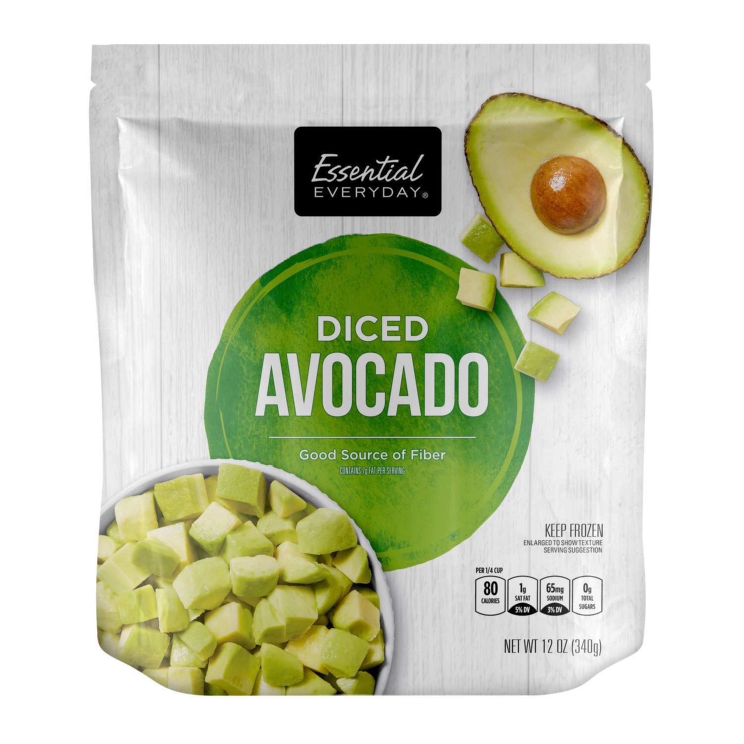 slide 1 of 1, Essential Everyday Diced Avocado Iqf, 12 oz
