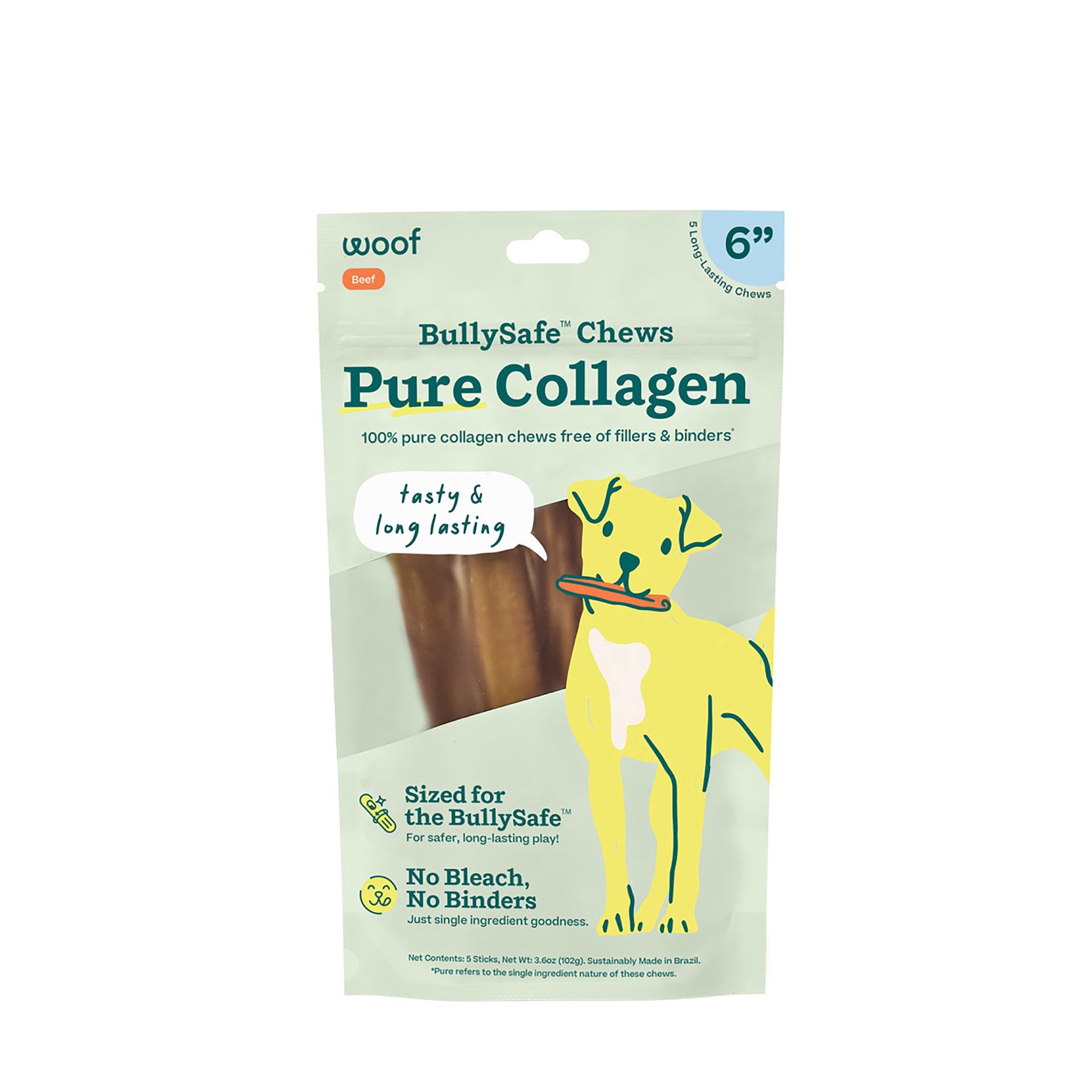 slide 1 of 1, Woof Collagen Sticks 6 Inch 5 Count 3.6 Oz, 3.6 oz