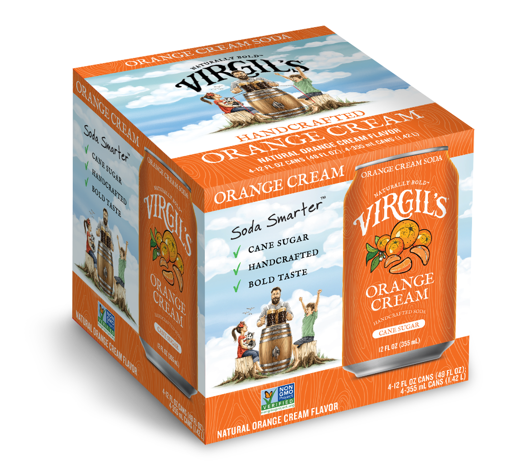 slide 1 of 1, Virgil's 4pk Hc Orange Cream, 4 ct; 12 fl oz