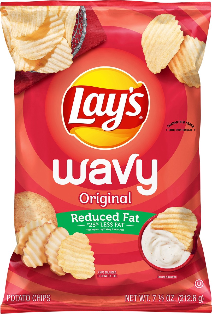 slide 3 of 3, Lay's Reduced Fat Wavy Original Potato Chips 7.5 oz, 7.5 oz