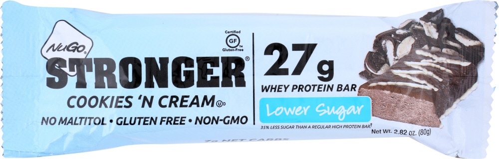 slide 1 of 1, NuGo Stronger Cookies N Creme Bar, 2.82 oz