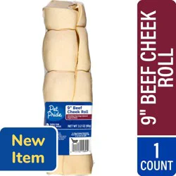 Pet Pride 9 Inch Beef Cheek Roll Chew Adult Dog Treat, 1 ct / 3.2 oz