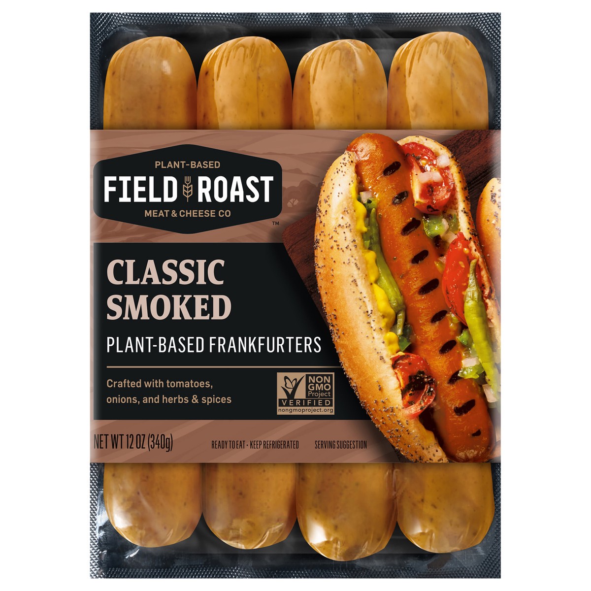 slide 6 of 11, Field Roast Smoked Frankfurter, 12 oz