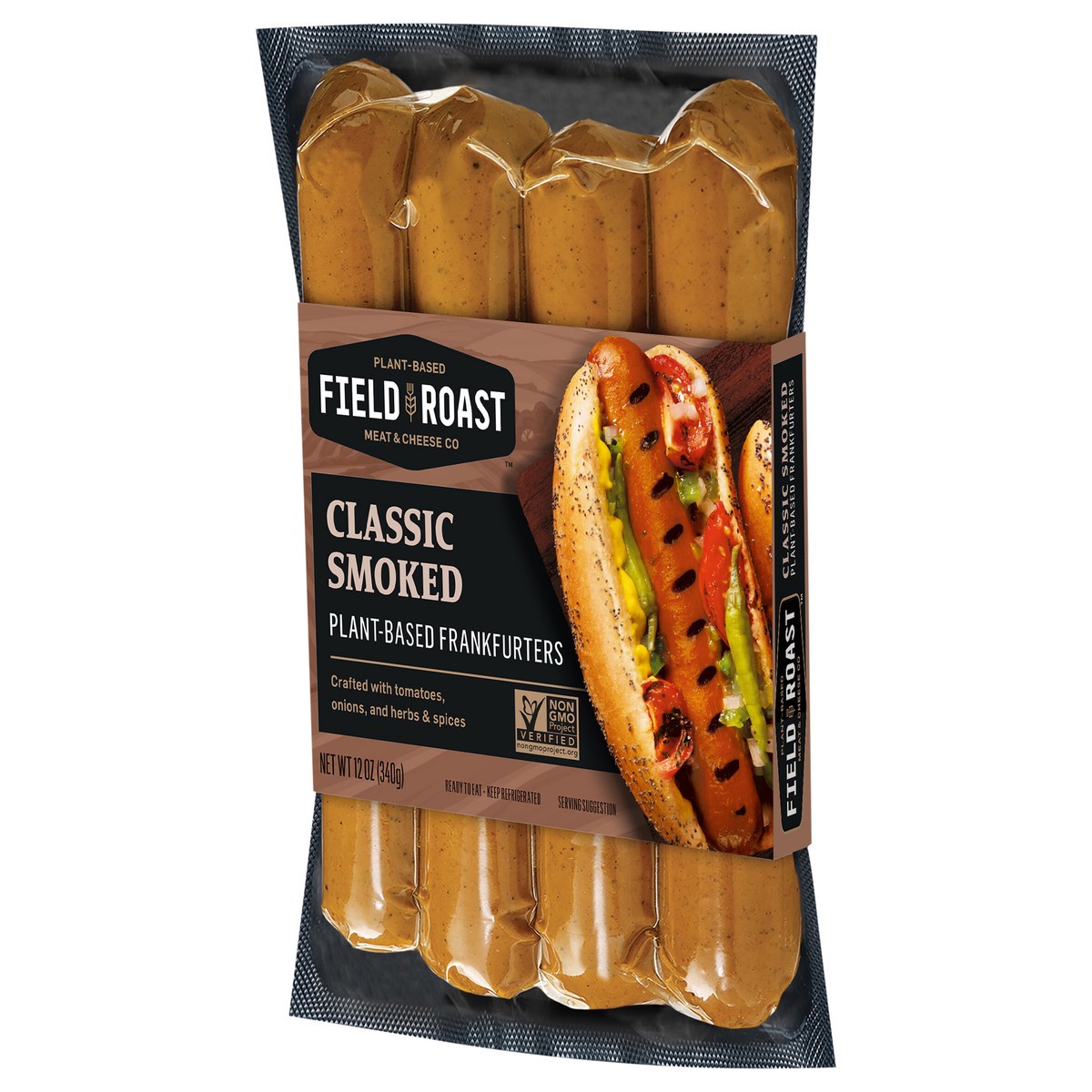 slide 9 of 11, Field Roast Smoked Frankfurter, 12 oz