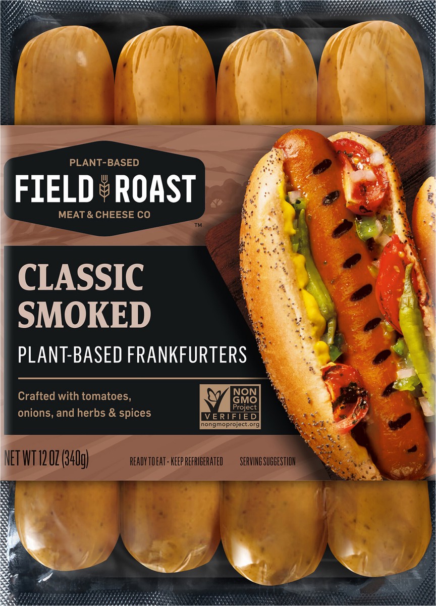 slide 8 of 11, Field Roast Smoked Frankfurter, 12 oz