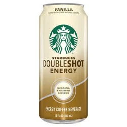 Starbucks Double Shot Energy Coffee Beverage Vanilla Flavored 15 Fl Oz Can