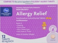 slide 1 of 1, Kroger Allergy Releaf Tablets 60 Mg, 12 ct; 60 mg