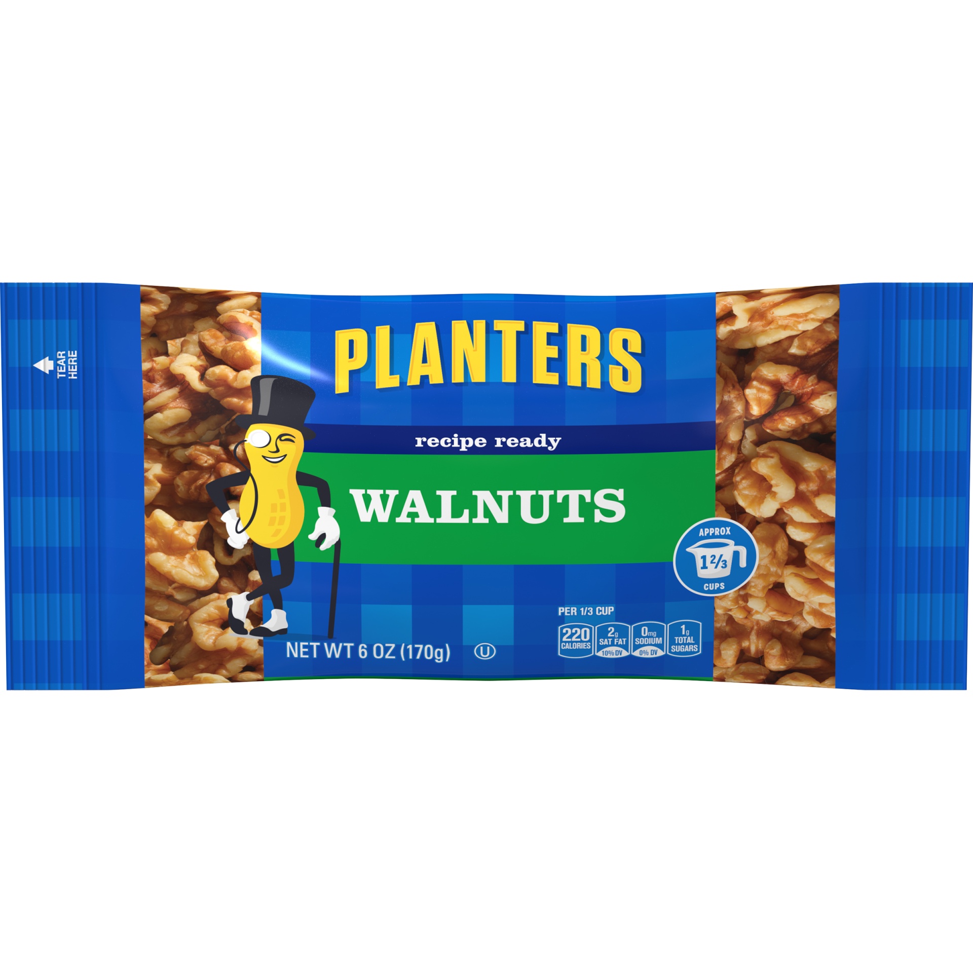 slide 1 of 6, Planters Walnut Halves, 6.0 oz Bag, 6 oz