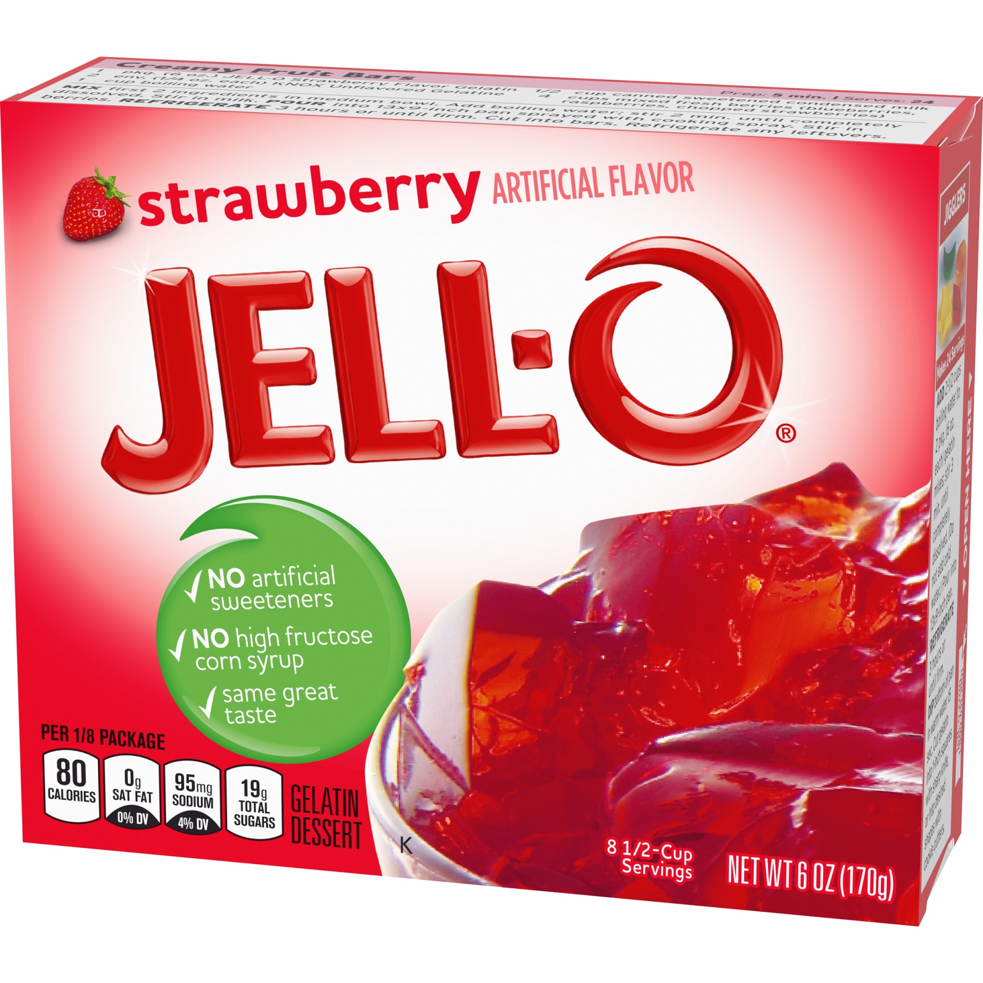 slide 6 of 7, Jell-O Strawberry Gelatin Dessert Mix, 6 oz