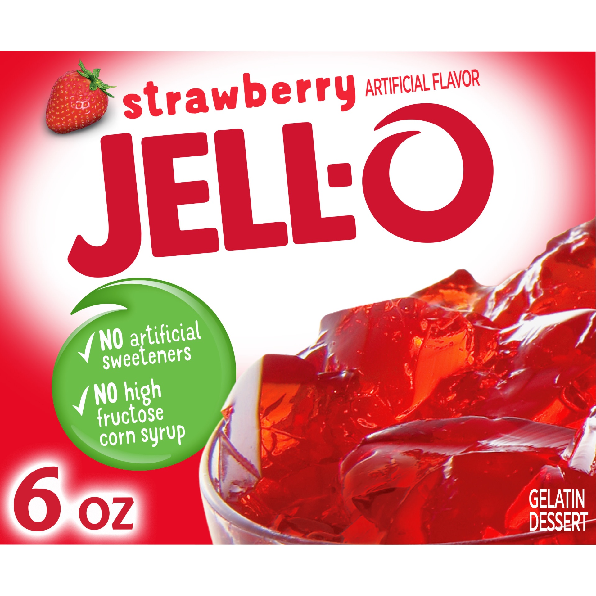 slide 1 of 7, Jell-O Strawberry Gelatin Dessert Mix, 6 oz