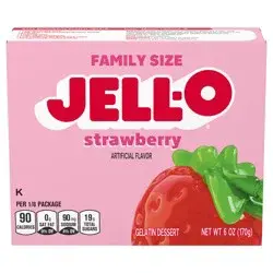 Jell-O Strawberry Artificially Flavored Gelatin Dessert Mix, Family Size