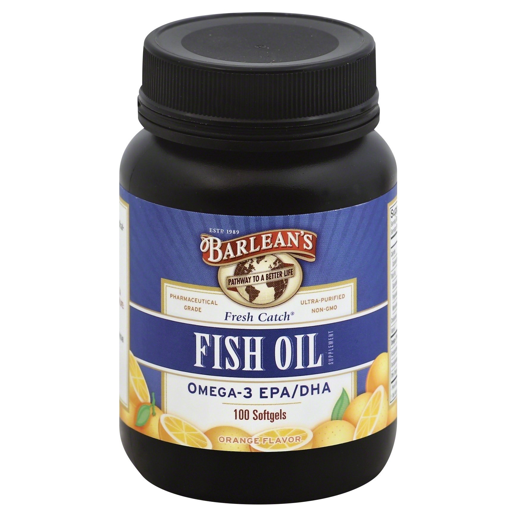 slide 1 of 4, Barlean's Orange Flavored Fish Oil, 100 ct