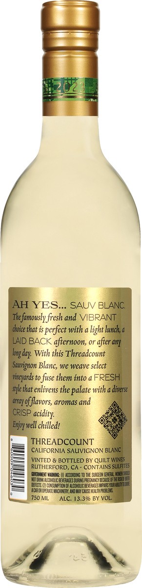 slide 5 of 12, Threadcount Quilt California Sauvignon Blanc 750 ml, 750 ml