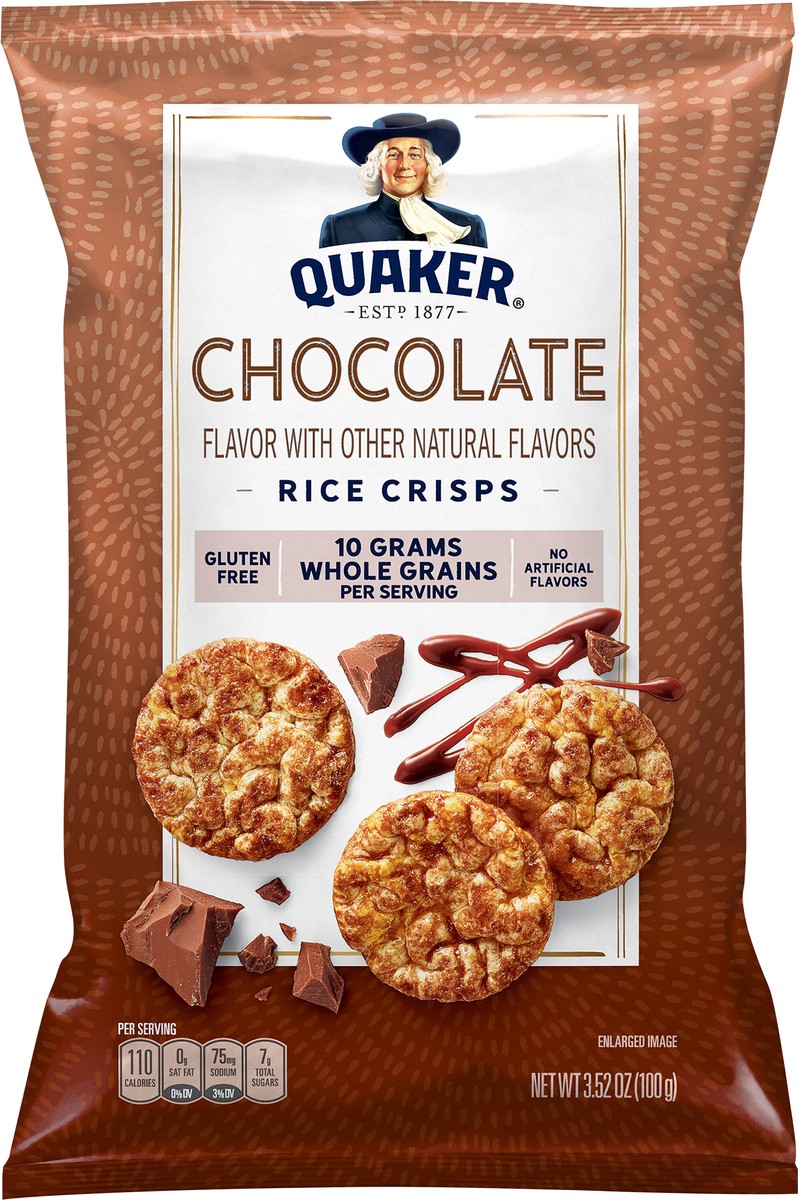 slide 1 of 3, Quaker Popped Chocolate Rice Crisps Snacks - 3.52 oz, 3.52 oz