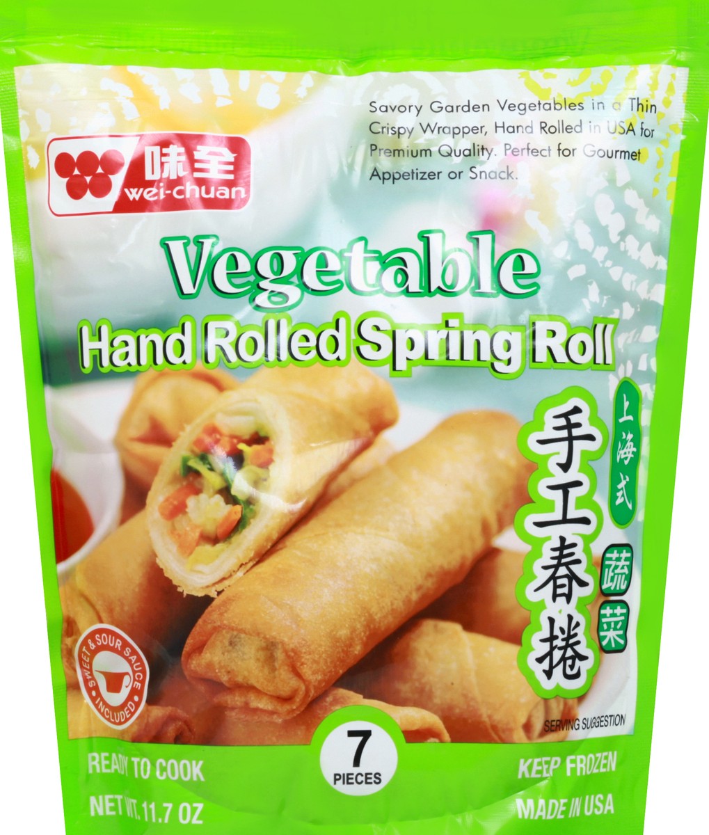 slide 1 of 8, Wei-Chuan Hand Rolled Vegetable Spring Rolls 7 ea, 7 ct