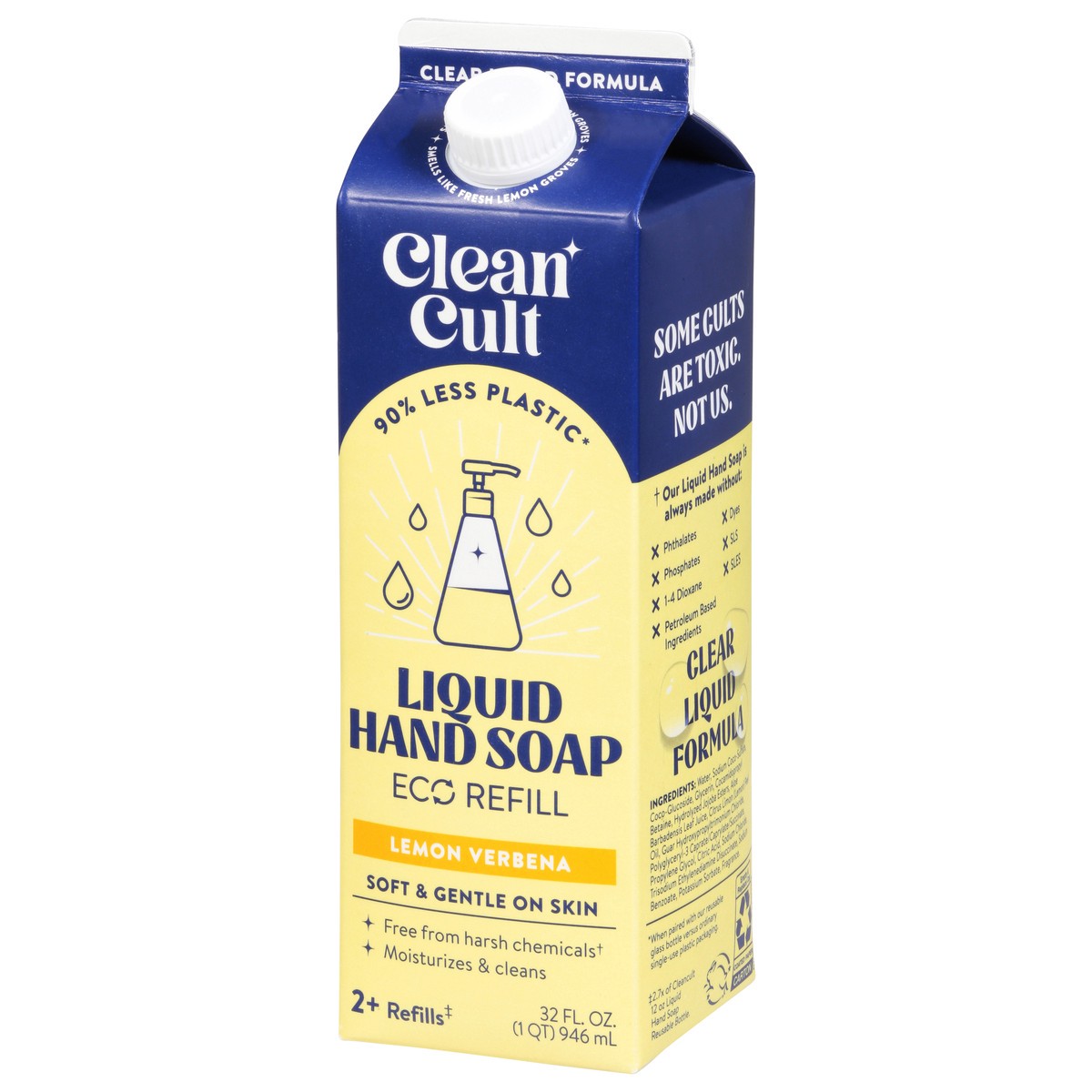 slide 5 of 12, Cleancult Eco Liquid Lemon Verbena Hand Soap Refill 32 fl oz, 32 fl oz