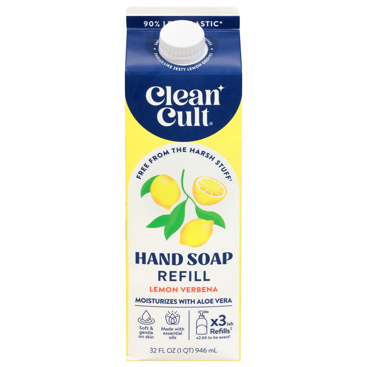 slide 1 of 12, Cleancult Eco Liquid Lemon Verbena Hand Soap Refill 32 fl oz, 32 fl oz