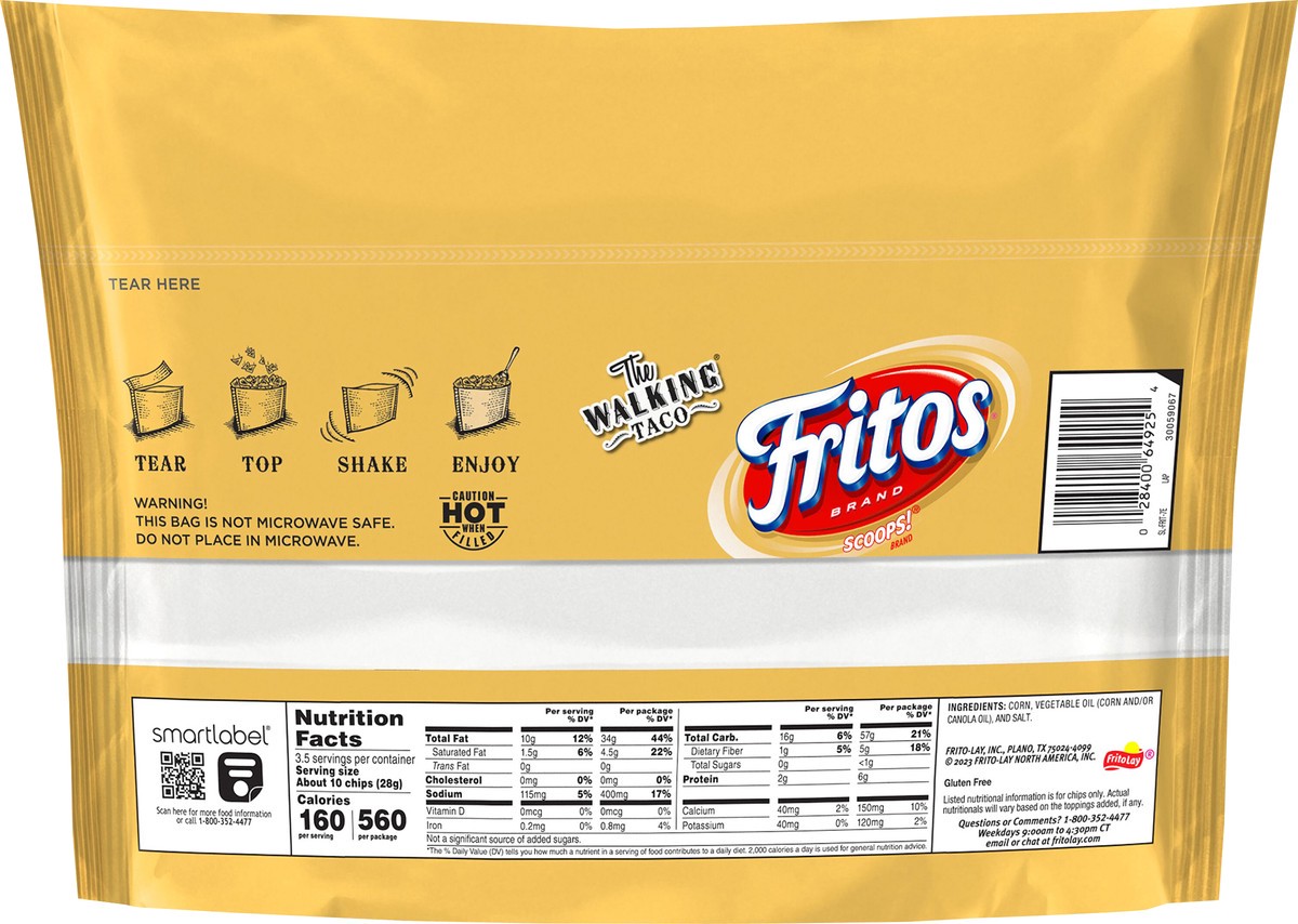 slide 6 of 10, Fritos Scoops! Corn Chips 3 1/2 Oz, 3.5 oz