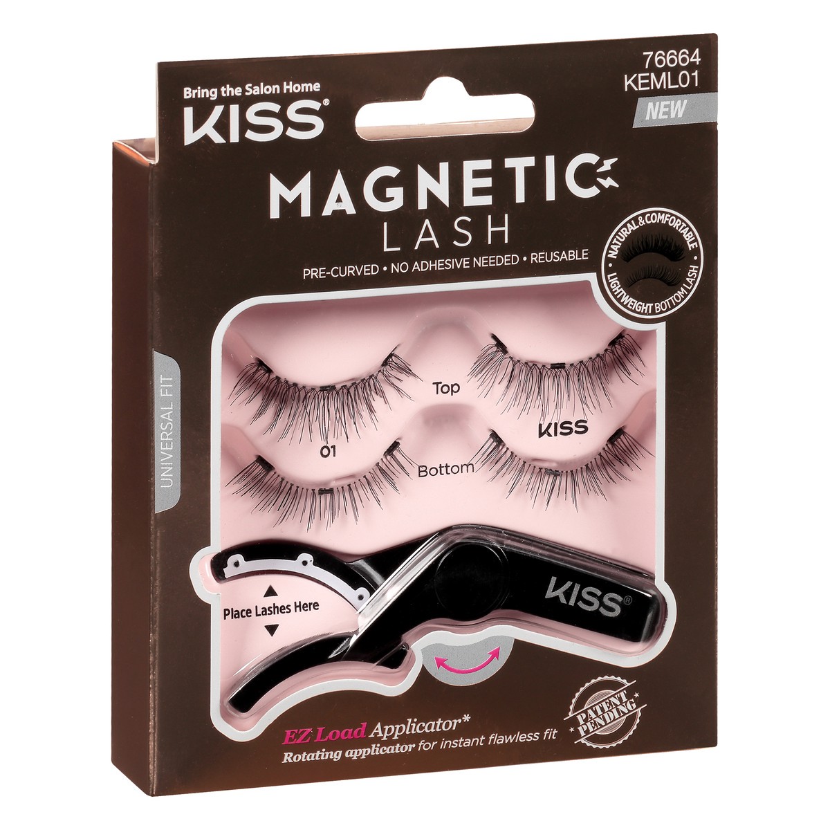 slide 2 of 9, KISS Magnetic Strip False Eyelashes 01, 5 ct