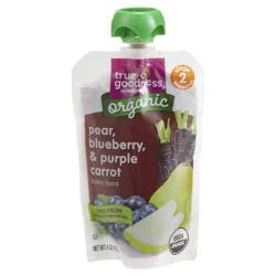 True Goodness Organic Pear Blueberry and Purple Carrot Baby Food Pouch