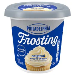 Philadelphia Cream Cheese Frosting, Ready to Eat, 1 Tub, for Desserts and Treats, Original Flavored, No Artificial Flavors or Dyes, 16 oz