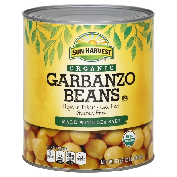 slide 1 of 1, Sun Harvest Organic Garbanzo Beans, 108 oz