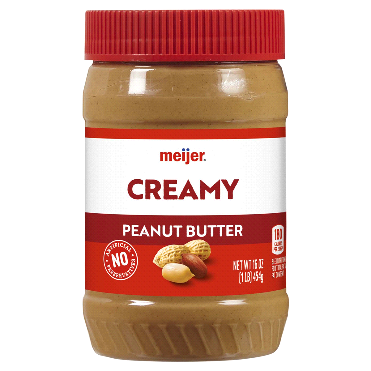 slide 1 of 17, Meijer Creamy Peanut Butter, 16 oz
