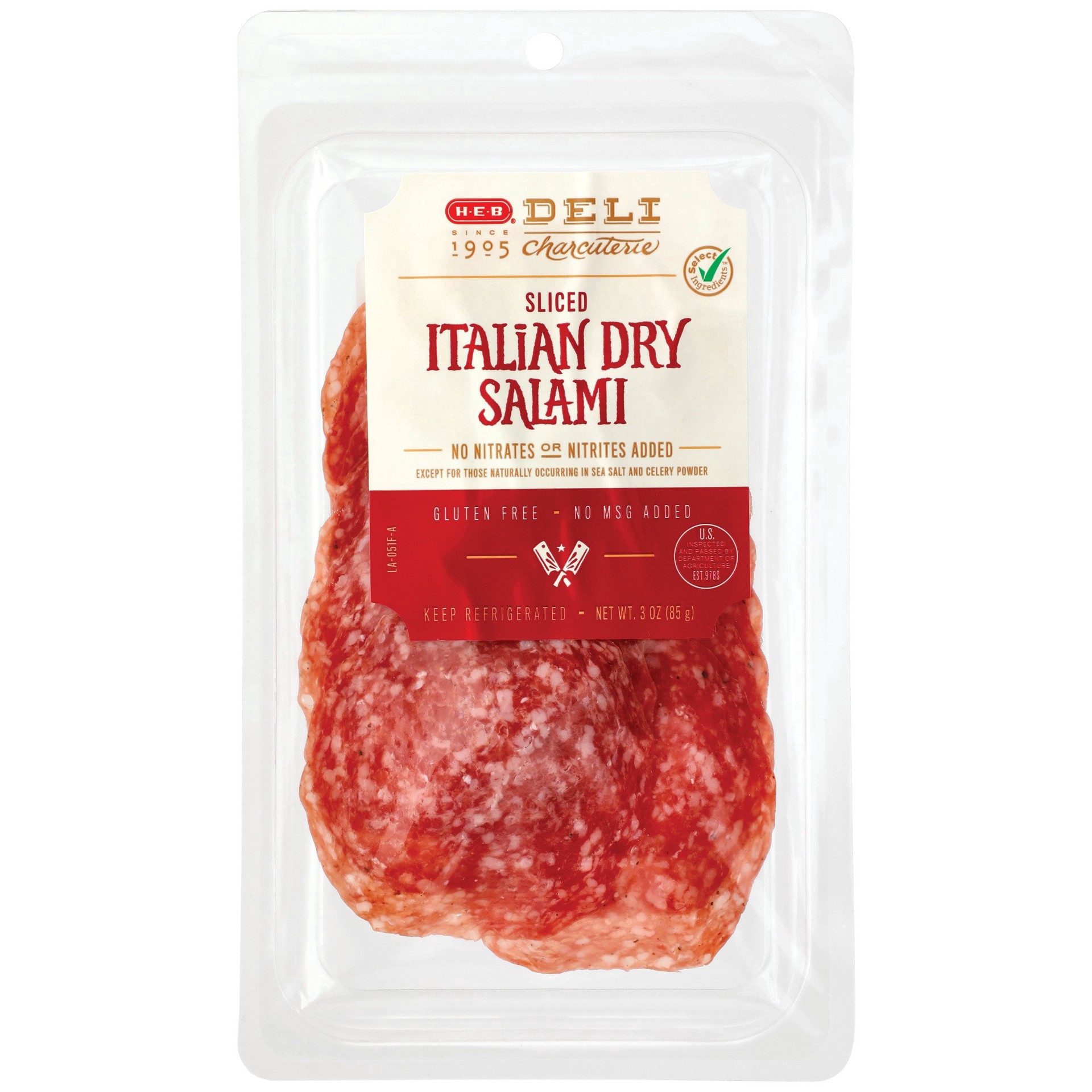 slide 1 of 1, H-E-B Deli Sliced Italian Dry Salami, 3 oz