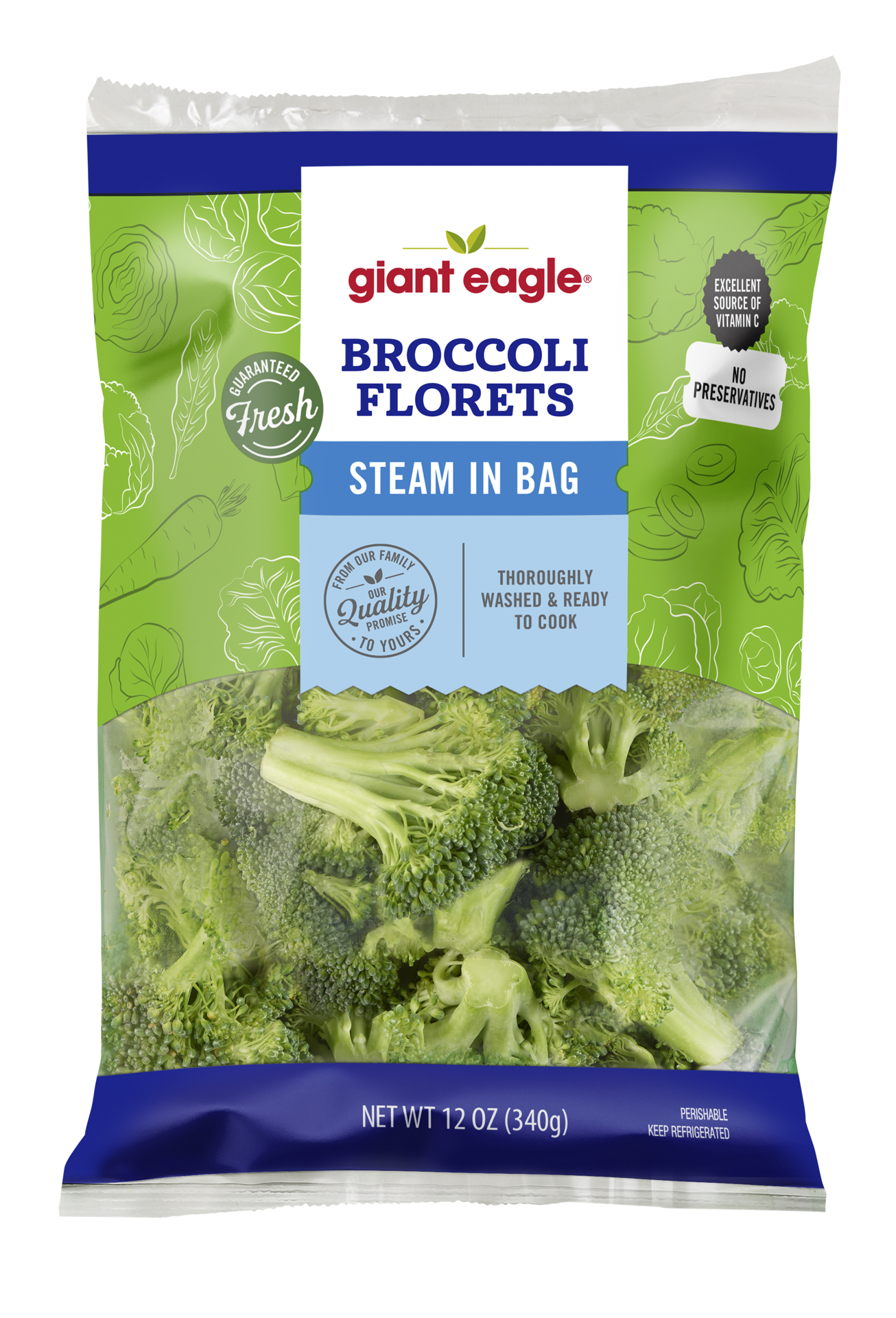 slide 1 of 1, Giant Eagle Broccoli Florets, 8 oz