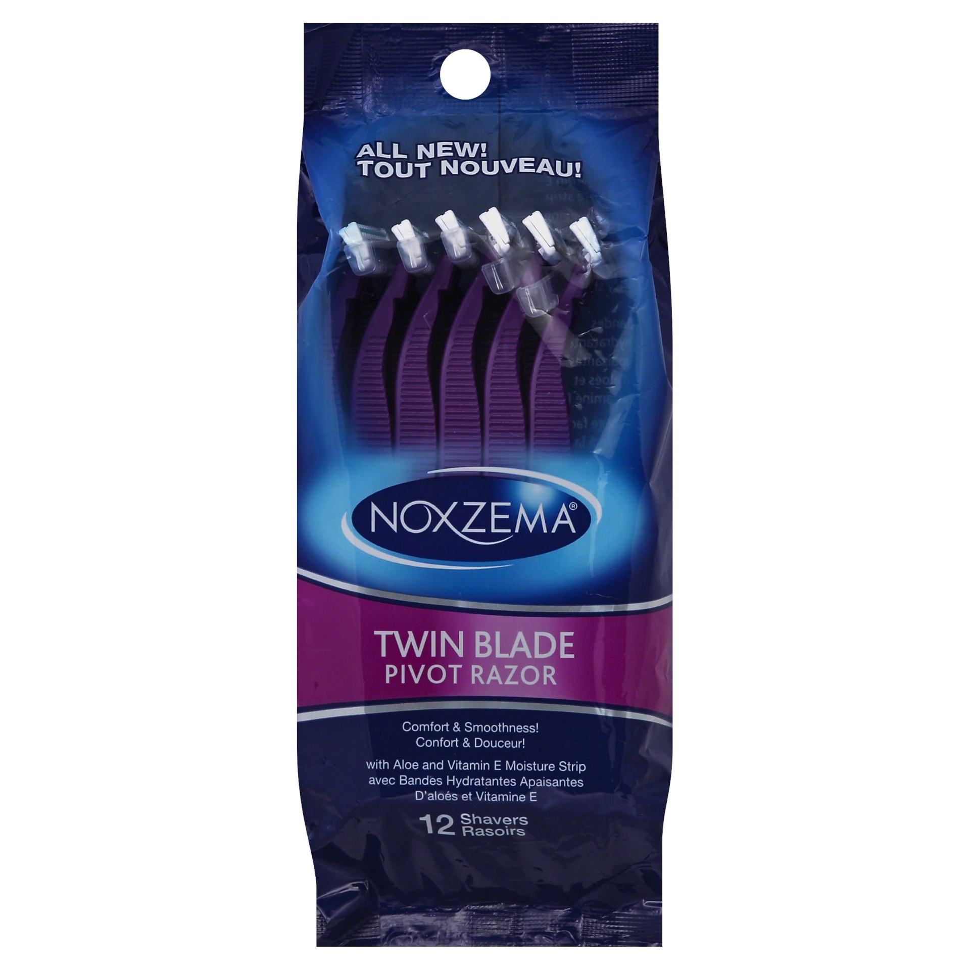 slide 1 of 2, Noxzema Twin-Blade Disposable Razors, 12 ct