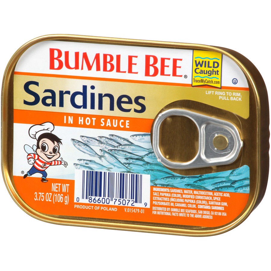 slide 3 of 7, Bumble Bee Sardines In Hot Sauce, 3.75 oz