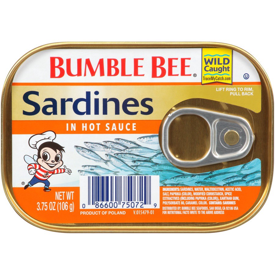 slide 1 of 7, Bumble Bee Sardines In Hot Sauce, 3.75 oz