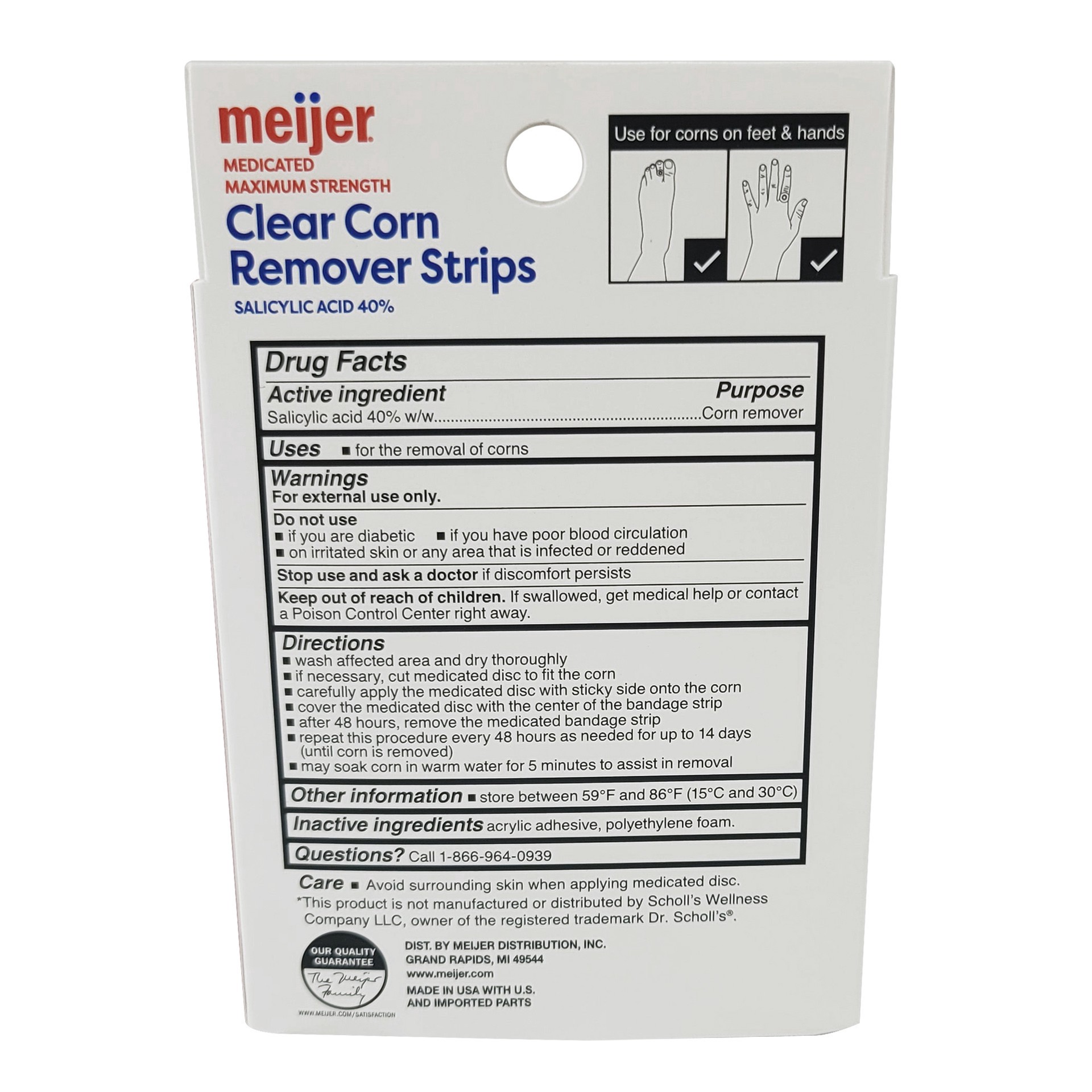 slide 8 of 17, Meijer Premier Two Step Clear Corn Remover Strips, 6 ct