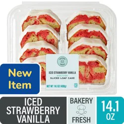 Bakery Fresh Strawberry Vanilla Sliced Loaf Cake, 8 ct / 14.1 oz