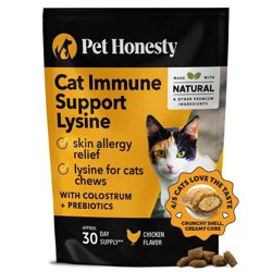 Pet Honesty Immune Support Lysine Dual Texture Supplements for Cats, 3.7 oz