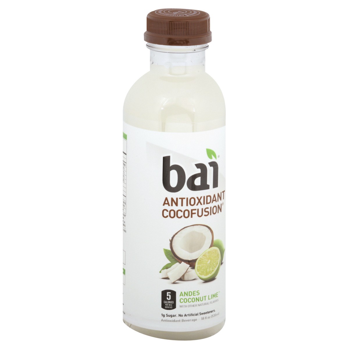 slide 9 of 13, Bai Coconut Flavored Water, Andes Coconut Lime, Antioxidant Infused Drinks, 18 Fluid Ounce Bottle, 18 fl oz