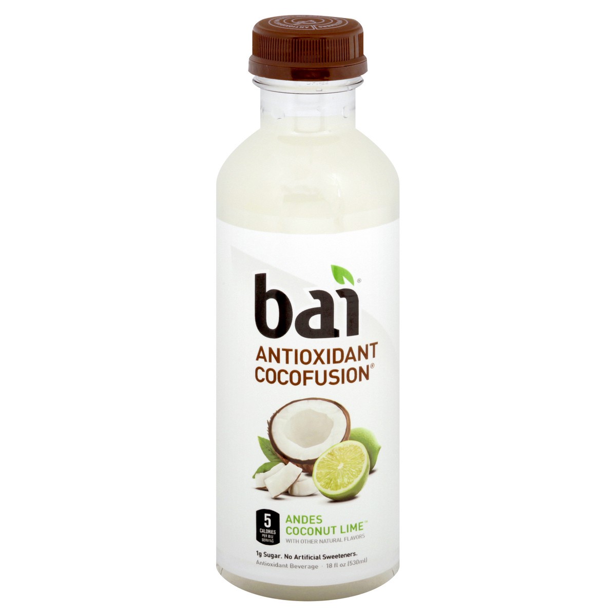 slide 3 of 13, Bai Coconut Flavored Water, Andes Coconut Lime, Antioxidant Infused Drinks, 18 Fluid Ounce Bottle, 18 fl oz