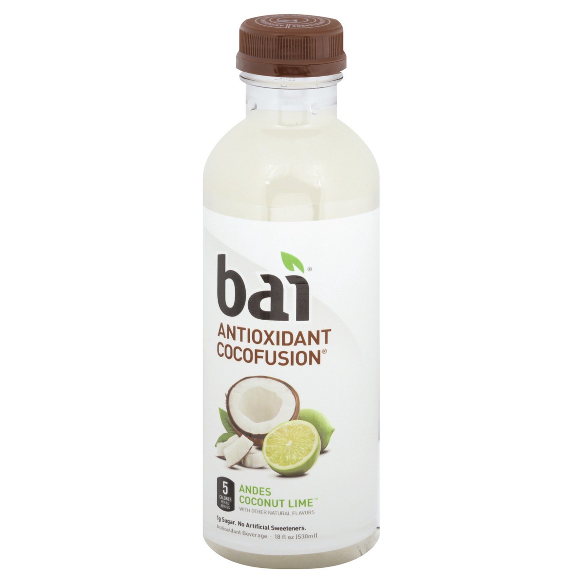 slide 6 of 13, Bai Coconut Flavored Water, Andes Coconut Lime, Antioxidant Infused Drinks, 18 Fluid Ounce Bottle, 18 fl oz