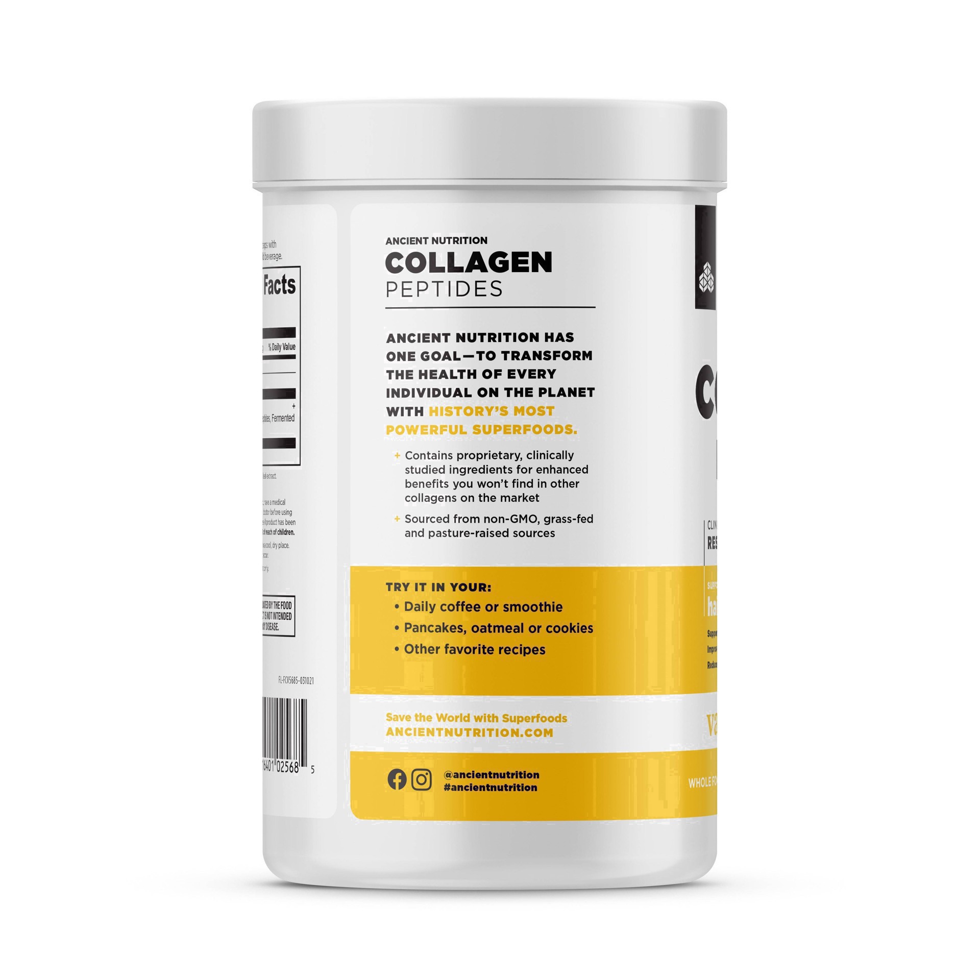 slide 20 of 61, Ancient Nutrition Vanilla Collagen Peptides Powder, 8.51 oz