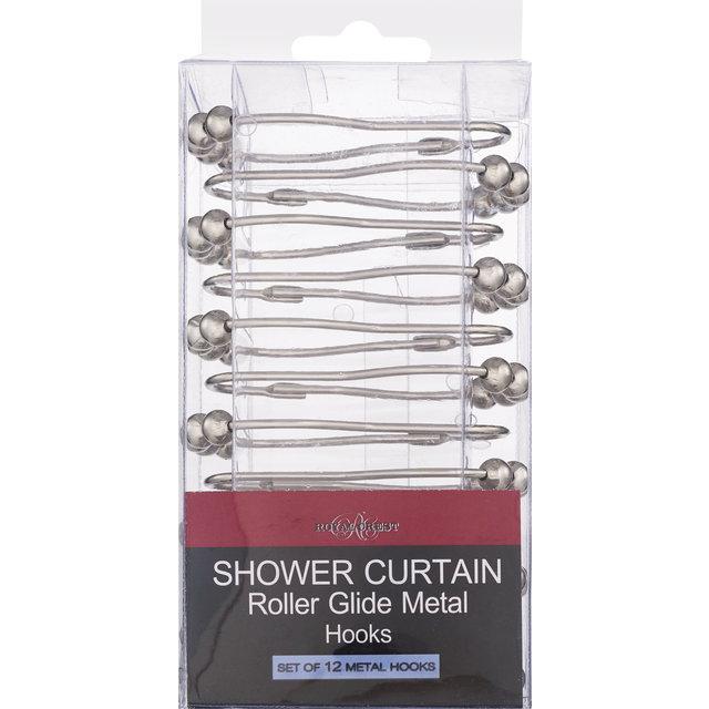slide 1 of 1, Royal Crest Shower Curtain Hooks, 12 ct