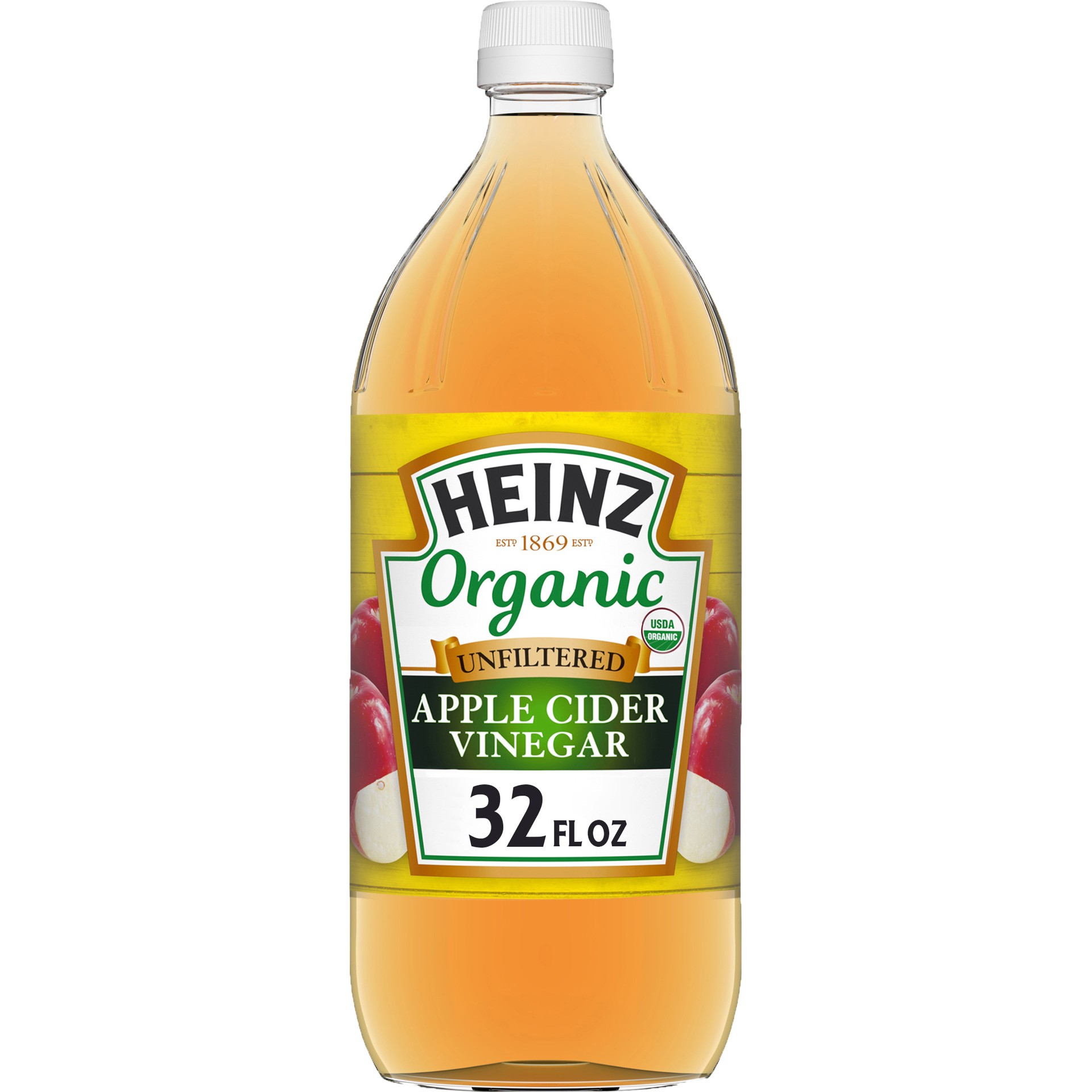 slide 1 of 10, Heinz Organic Unfiltered Apple Cider Vinegar with the Mother, 32 fl oz Bottle, 32 fl oz