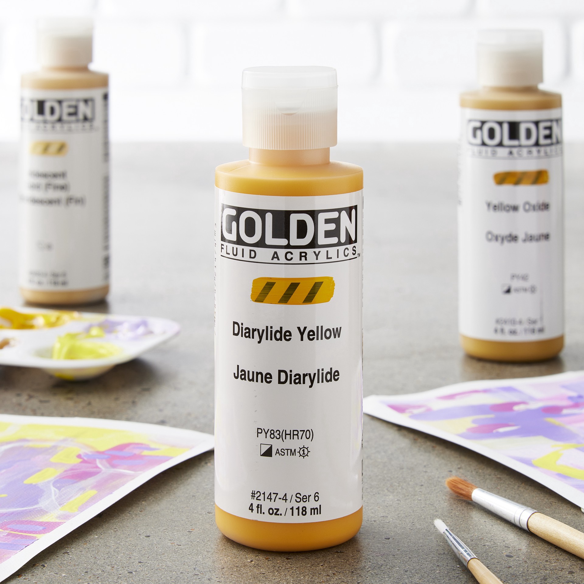 slide 2 of 2, Golden 4oz. Fluid Acrylics, 4 oz